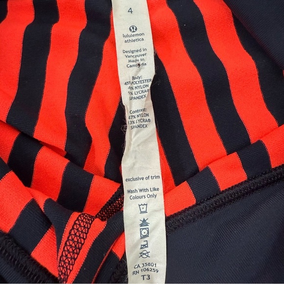 Women’s Lululemon Wunder Under Crop Leggings Sea Stripe Light Flare Size 4 - Picture 11 of 16
